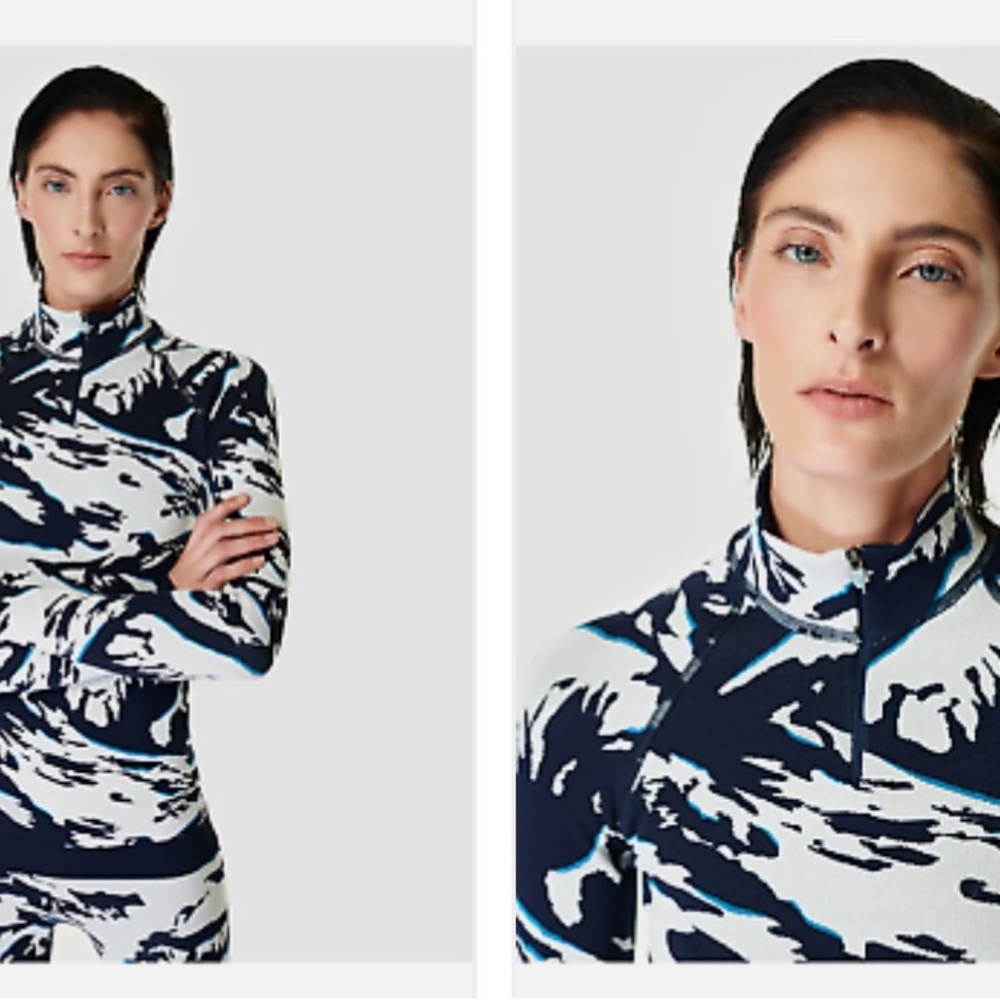 Set! Sweaty Betty Ski Base Layers: Snow Peaks Thermal Pant + 1/4 zip Thermal Top